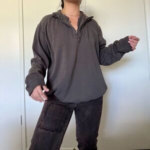 Vintage grey quarter zip sweatshirt pullover size xl